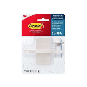 Command Bath Toothbrush Holder, White, Plastic, 1 Holder, 2 Medium Strips, Hold 2 lbs - Walmart.com