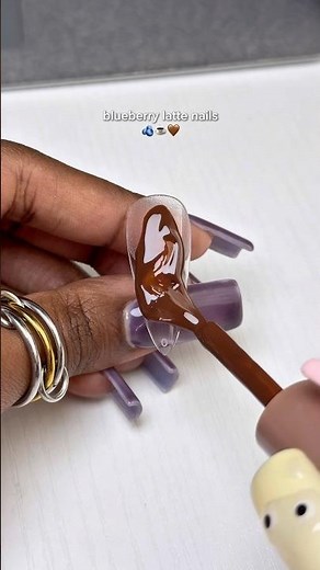 blueberry latte nails 🫐☕️ #nails #nailtutorial #auranails #gelnails #gelxnails #nailtech