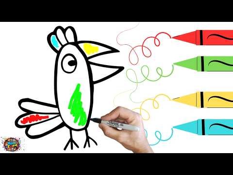 Draw Polly the Parrot Step by Step Colors 🦜 | Peppa Pig | Learn Colors Spanish for Kids
