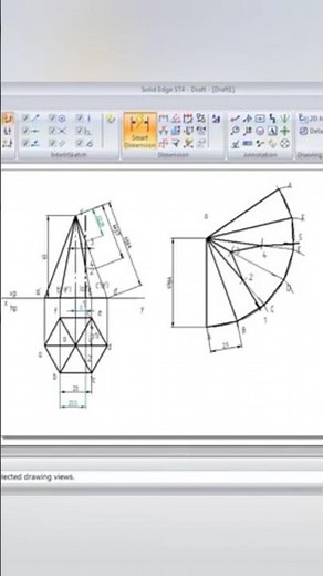 Development of Hexagonal pyramid #development #hexagonalpyramid #engineeringdrawing #caed