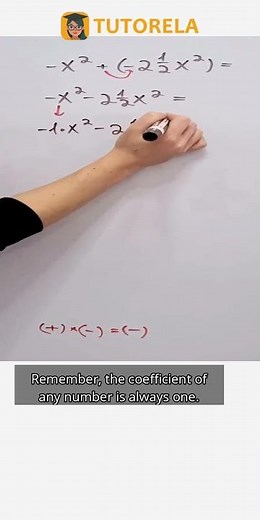 Simplifying: Combine (-x²) and (-2½x²) Easily #Math #SignedNumbers(positiveAndNegative)