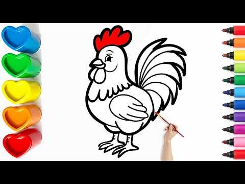🐓 Drawing and Coloring a Proud Rooster | Easy Step By Step Tutorial #30