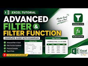 Auto Filter, Advanced Filter & FILTER Function | Excel Filtering Guide | Excel Made Easy by Anju