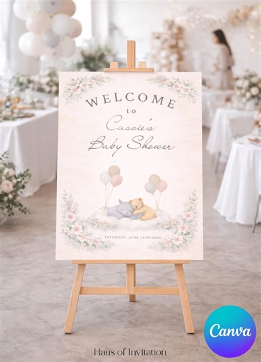 Baby Shower Welcome Sign Printable • Neutral Watercolor Baby Welcome Sign • Editable Baby Shower Sign Template • Instant Download - Etsy