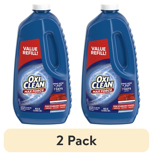 (2 pack) OxiClean Max Force Laundry Stain Remover Spray Refill, 48 fl oz​