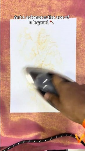 #ArtReveal Parashuram Emerges — Lemon Juice + Heat Reveal #shorts