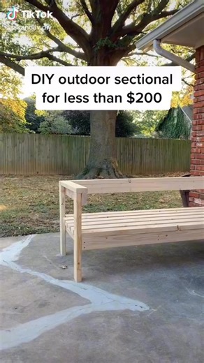 Part 1- Do it yourself outdoor sectional for UNDER $200! #DIY #backyard #fyp | Nik and Liv DIY