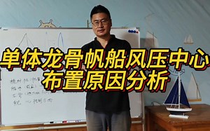 在单体帆船上风压中心CE和阻力面中心CLR的相对位置