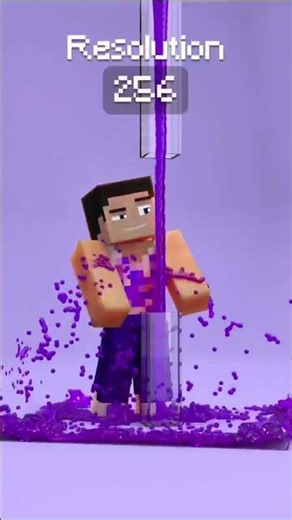 3D hologram video with minecraft caracter in water drops