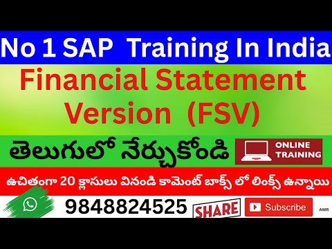 FSV Financial Statement Version SAP FICO Coaching in Telugu SAP FICO in Telugu
