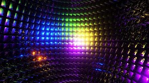 Rotating metal cubes. Looped animation