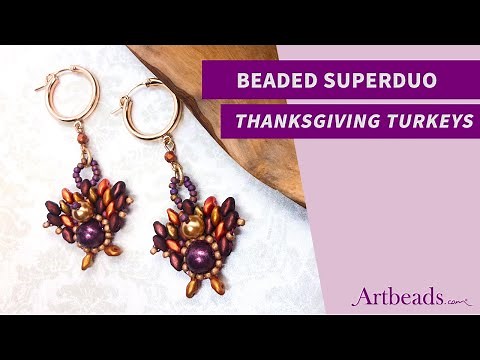 Artbeads Tutorial - How to Make Beaded SuperDuo Seed Bead Thanksgiving Turkeys