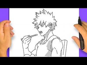 Cómo dibujar a Katsuki Bakugo de My Hero Academia | Paso a Paso Simple y Fácil