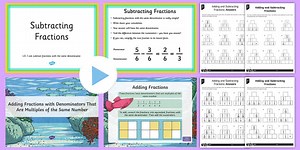 Adding and Subtracting Fractions Resource Pack