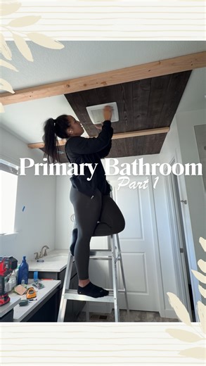 Should I have started a new bathroom makeover project so close to Christmas? Probably not! 😅 we’re so close to listing our house for sale and I’m so hopeful that these projects are going to make a big difference! Let me know in the comments if you think the wood plank ceiling was a good or bad idea! Let’s see if I can finish by Christmas 🫠 | Woodworkinmama