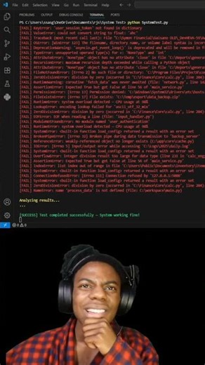 When your code throw errors… but still runs perfectly 💀 #programming #coding #error #shorts