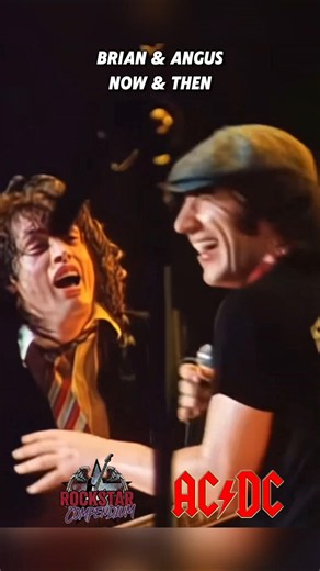 Antics of AC/DC frontman and lead guitarist. What did he said though? #classicrock #acdc #angusyoung