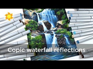 Cool Waterfall (Alcohol Marker Drawing)