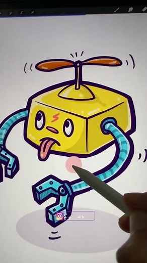 How To Draw A Cartoon Style Character In Procreate (Tutorial) #Shorts