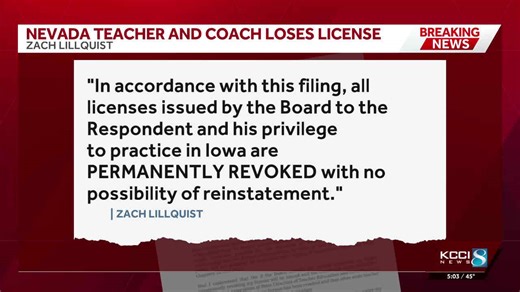 Former central Iowa teacher permanently barred from teaching in Iowa