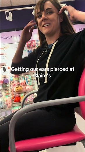 Young Woman Gets Her Ears Pierced For The First Time At Claire's
