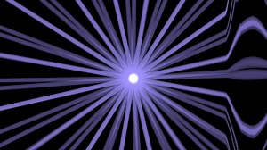 Abstract teal radial lines on black background.