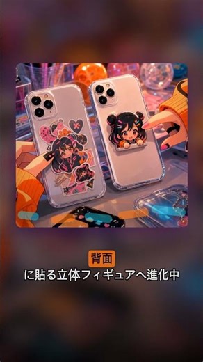 スマホ背面に立体フィギュア、画面からひょっこり
