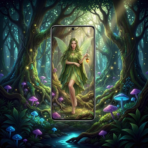 Forest Fairy Phone Wallpaper   Video Lockscreen MP4 | Enchanted Woodland Live Wallpaper (9:16) - Etsy