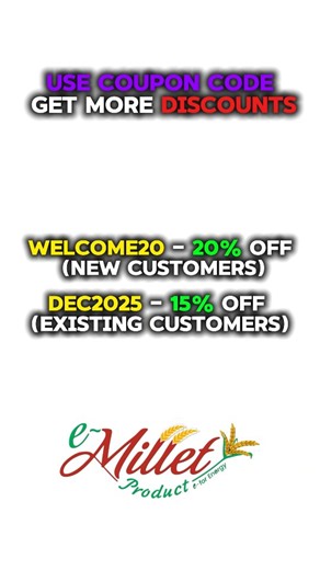 eMillet | Millet Snacks on Instagram: "From our factory to your family ❤️ Carefully made, hygienically packed, and powered by millets & natural jaggery 🌾🍪 This is how real healthy snacks are made. No shortcuts. Just honest ingredients. 👉 Watch till the end & order smart! 🌐 www.milletssnacks.com 📞 +91 98417 35273 Coupon Code: WELCOME20 – Get 20% OFF (New Customers) DEC2025 – Get 15% OFF (Existing Customers) #TraditionalTaste #tranding #vairal #eMillet"