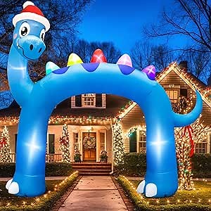 Amazon.com: LifeIdeas 12 FT High Christmas Inflatables Dinosaur Arch Decorations, Large Dinosaurs Inflatable Archway Built-in Flashing LED Lights Blow Up Yard Xmas Decorations for Outdoor Yard, Lawn & Garden : Patio, Lawn & Garden
