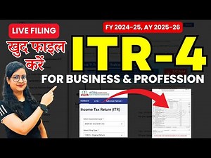 ITR-4 Live online filing AY 2025-26 | ITR-4 कैसे फाइल करें | How to file ITR-4 | ITR for Business