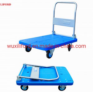 [Hot Item] High Quality 150kg 300kg Folding Plastic Platform Hand Trolley