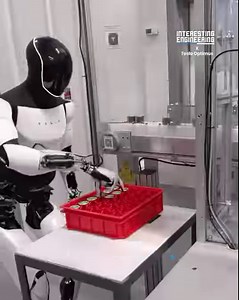 138K views · 1.2K reactions | The Tesla Optimus robot has been filmed performing precision packing operations. It's currently being trained by human teleoperation to pack individual batteries in specific slots. Its fine motor skills are impressive, though its speed will need to increase. | Interesting Engineering | Facebook