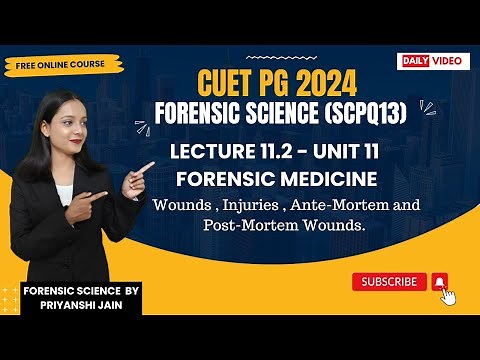 Wounds and Type of Injuries Lecture 11.2 Unit 11 Forensic Medicine | CUET PG 2024 | Priyanshi Jain