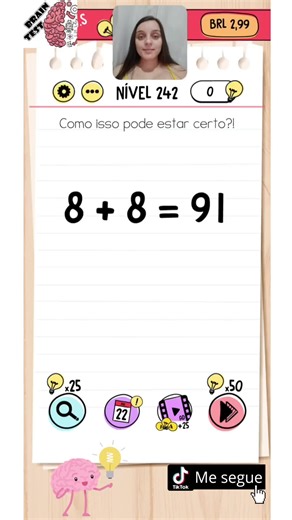 Resolvendo o Nível 242 do Brain Test com Dicas
