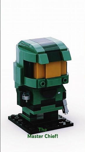 Custom LEGO BrickHeadz Master Chief! 🟩👊 | Halo Build! #lego #masterchief #halo #customlego #afol