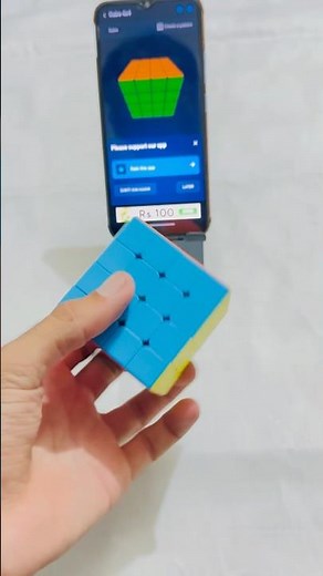 Solving 4 by 4 rubixcube in cube solver app☺️ #rubikscube #cubers #impossiblecube #rubik #cuberdons
