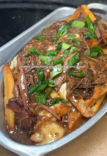 Brisket poutine… next question. #fyp #fireflys #massachusetts #restaurant #bbq