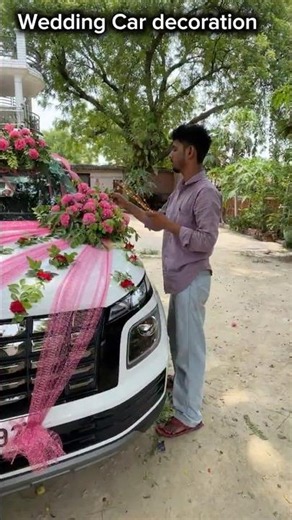 Beautiful Car Decoration 🚗🌸✨ | Wedding Car Decor | Final Look 😍@rajuflowerdecor
