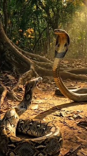 KING COBRA vs PYTHON: Who Is The Real King? 🐍🔥 | #Shorts #Wildlife
