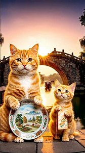 Mother Cat And Kitten Visit Hangzhou China #cat #catlife #catvideos