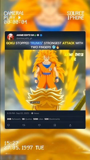 Goku Stops Trunks’ Sword 🥶🔥 #dragonball #dbs #goku #shorts