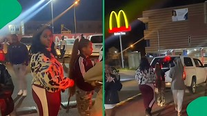 Women walk through McDonald's drive-thru at night, video leaves SA amused