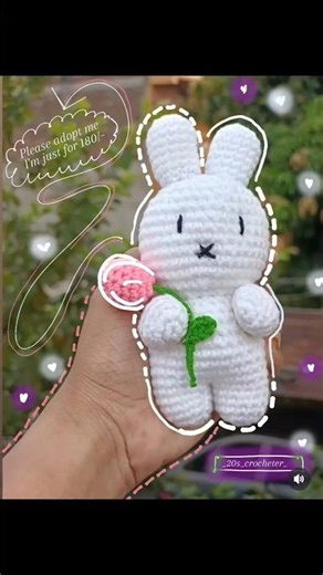 Crochet miffy who holds tulip 🌷