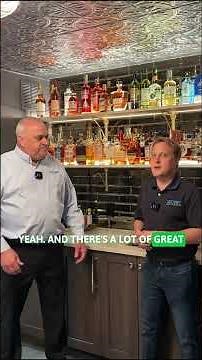 Basement Transformation with Built-in Bar #beforeandafter #remodel #homebar