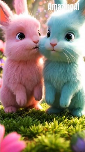 colorful rabbits is a friend #shortvideo #cute #fantasy