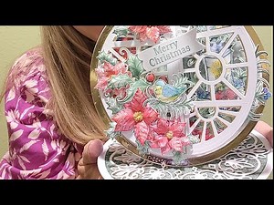 Circle Window Festive Christmas Easel Card