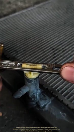 A wrench to remove hard-to-reach radiator drain plugs