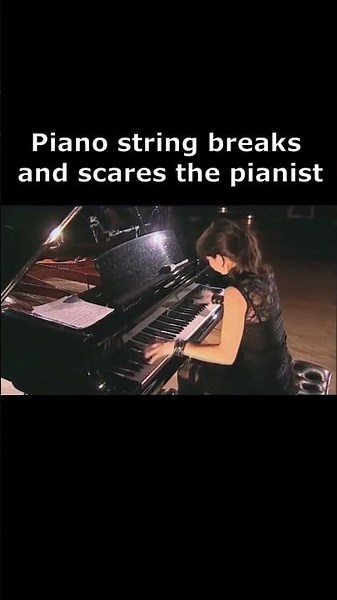 Piano string breaks and scares the pianist #shorts