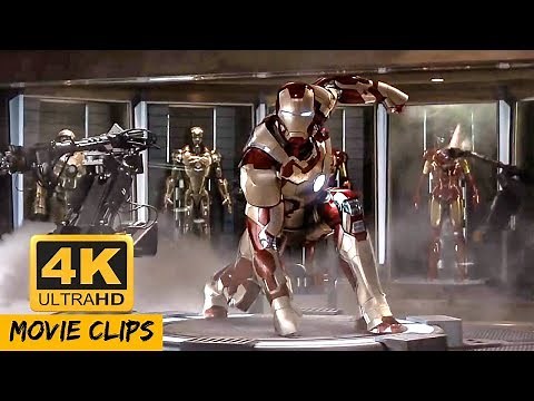 Iron Man Suit Up Scene of Mark 42 - Iron Man 3 (2013) Movie Clip in 4K